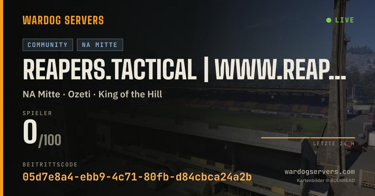 Live-Statusbanner für Reapers.Tactical | www.reapers.shop | US Central
