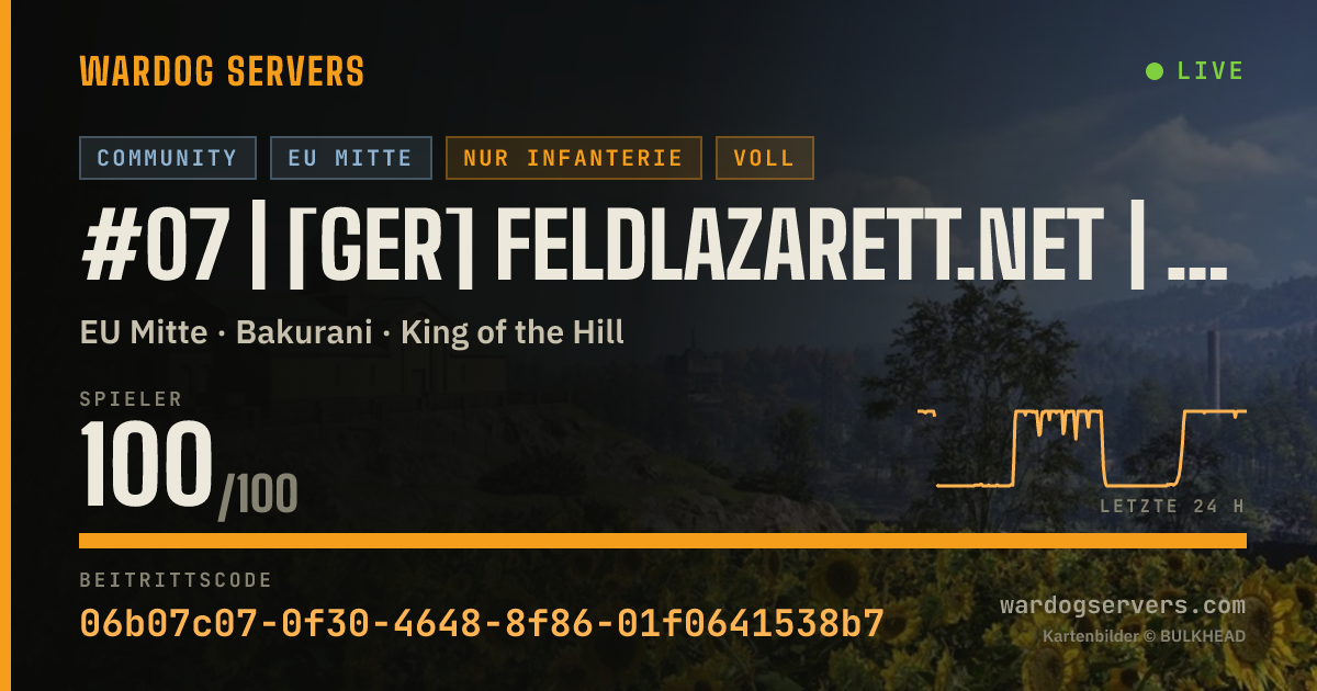 Live-Statusbanner für #07 | [GER] Feldlazarett.net | 50v50 | Infantry Only | 72-89