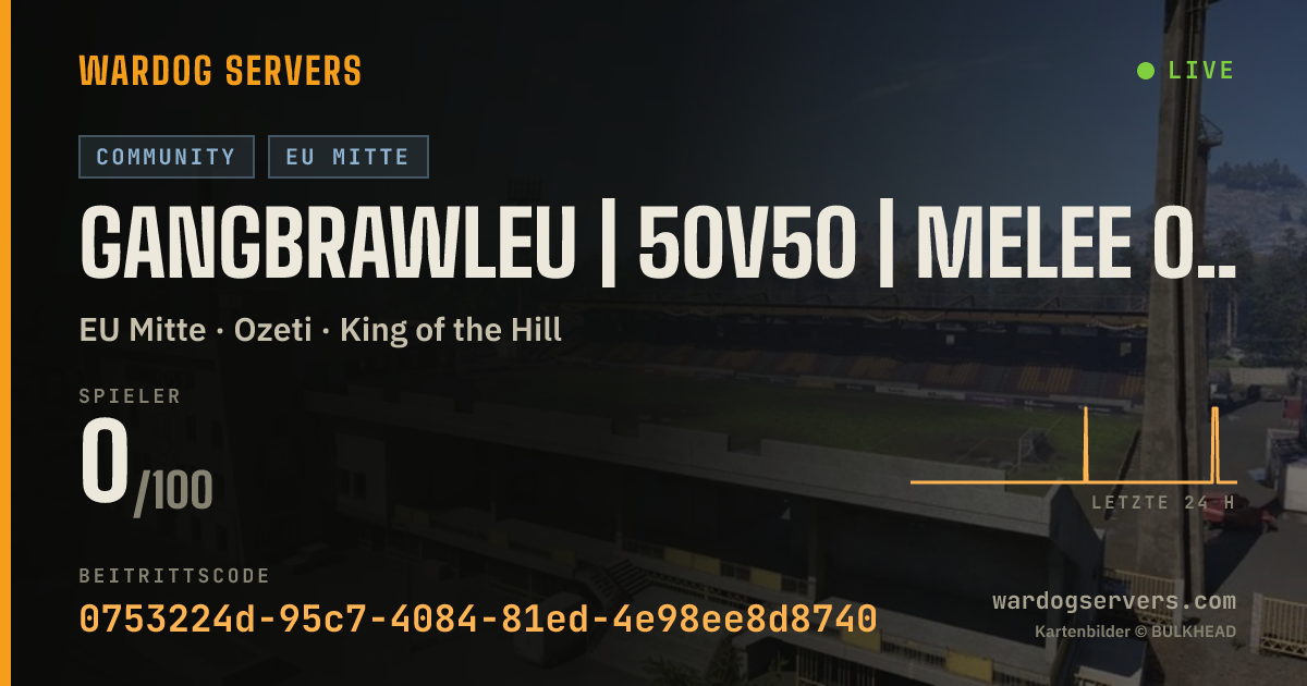 Live-Statusbanner für GangBrawlEU | 50v50 | MELEE ONLY | discord.gg/GangBrawlEU | SABA