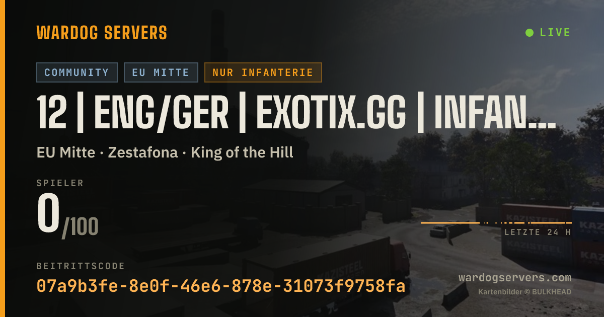 Live-Statusbanner für 12 | ENG/GER | EXOTIX.GG | INFANTRY | 00-00-00