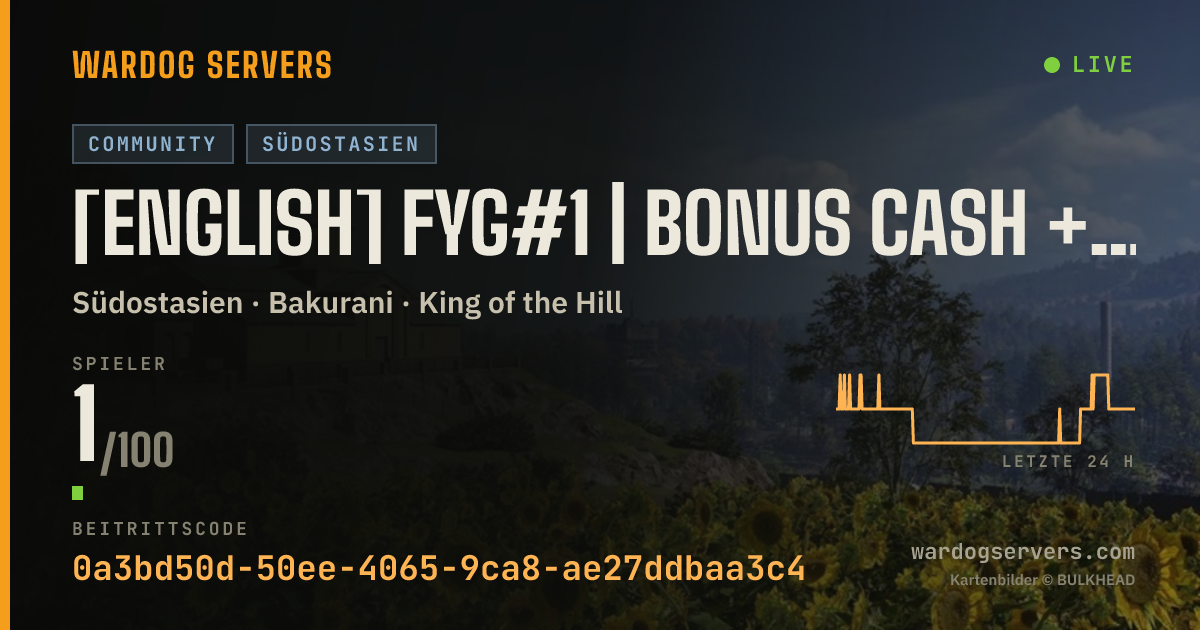 Live-Statusbanner für [ENGLISH] FYG#1 | BONUS CASH + XP | ACTIVE ADMIN + AI ANTICHEAT