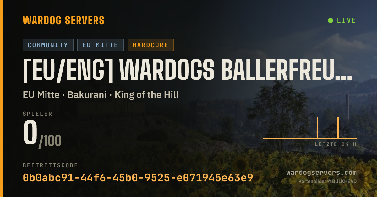 Live-Statusbanner für [EU/ENG] Wardogs Ballerfreunde | Hardcore