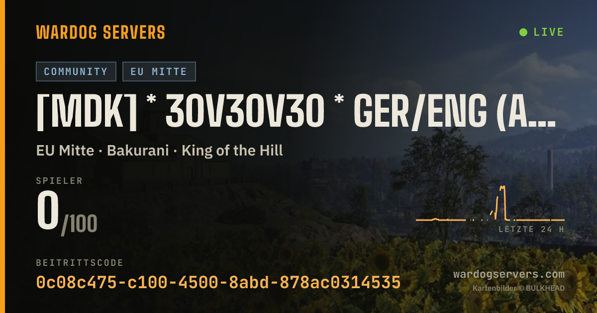 Live-Statusbanner für [MDK] * 30v30v30 * GER/ENG (autokick >150ms)