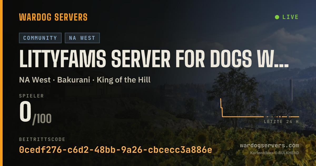 Live-Statusbanner für LittyFams Server for Dogs Who Cant War Good [ US WEST,LVL45MAX ]