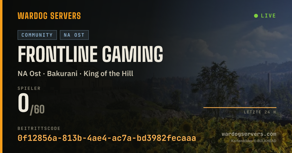 Live-Statusbanner für Frontline Gaming