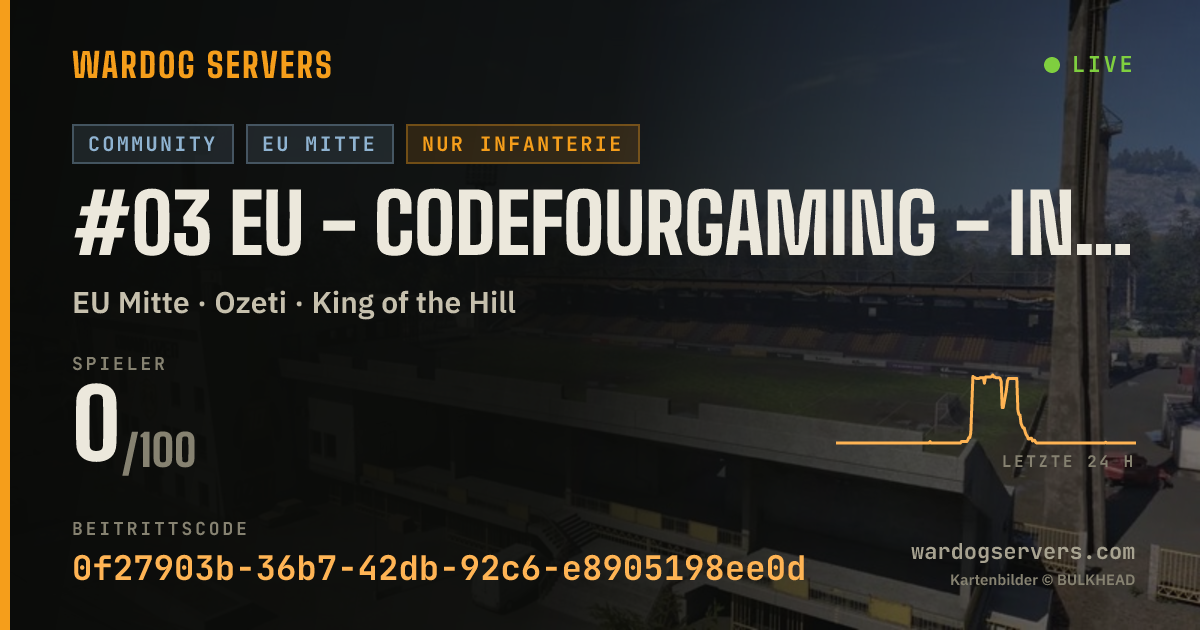 Live-Statusbanner für #03 EU - CodeFourGaming - Infantry - discord.gg/c4g
