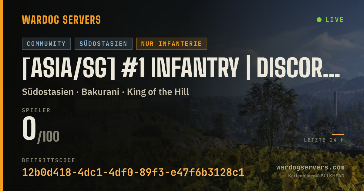 Live-Statusbanner für [ASIA/SG] #1 INFANTRY | discord.gg/warhogy | ENGLISH ONLY