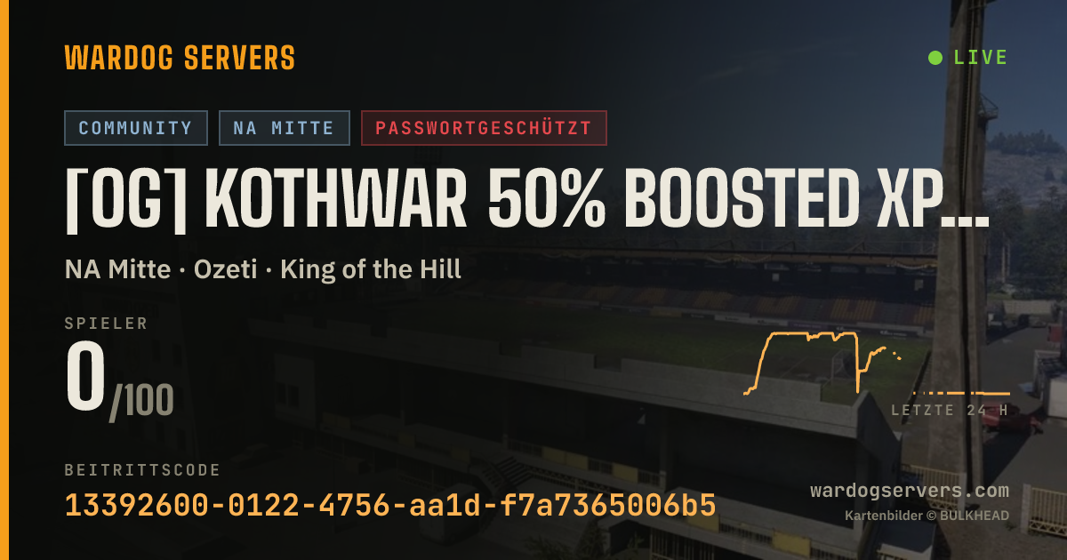Live-Statusbanner für [OG] kothwar 50% Boosted XP & Cash discord.gg/heventeran