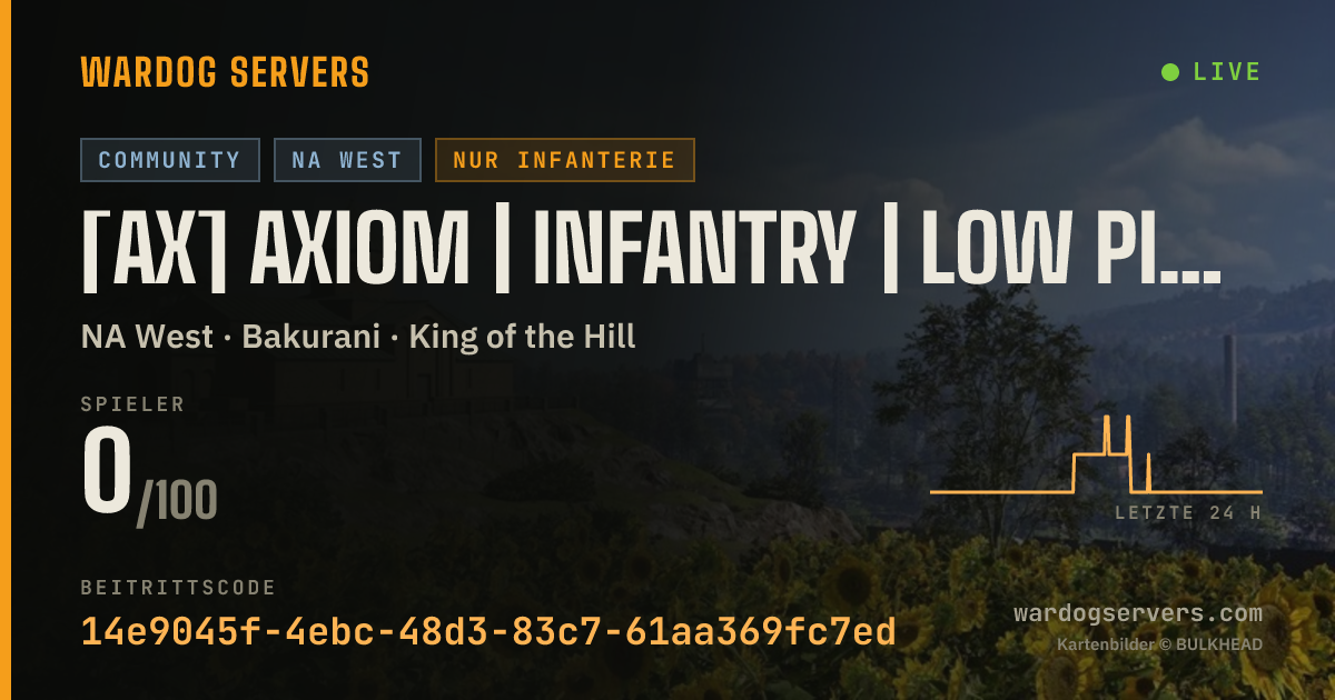Live-Statusbanner für [AX] AXIOM | INFANTRY | LOW PING <100ms | 0-0-0