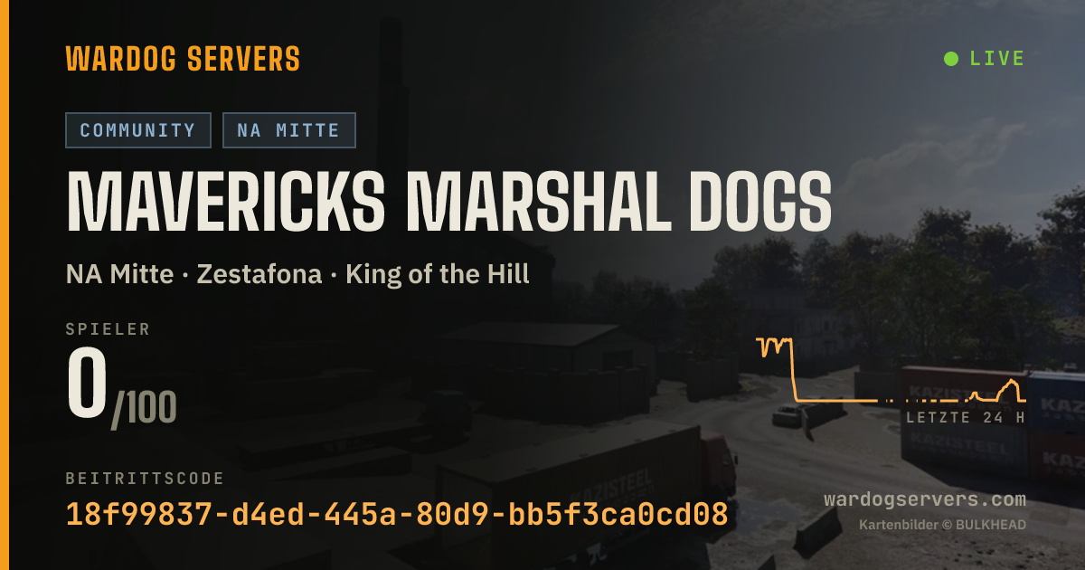 Live-Statusbanner für Mavericks Marshal Dogs
