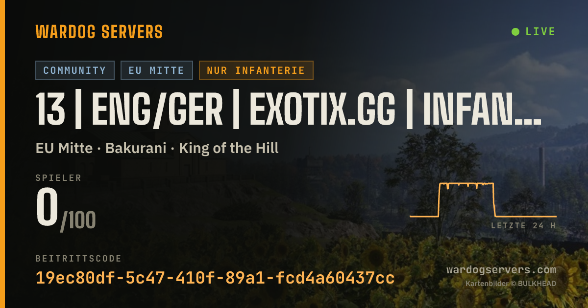 Live-Statusbanner für 13 | ENG/GER | EXOTIX.GG | INFANTRY | 00-00-00