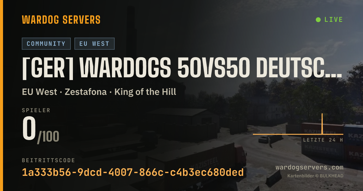 Live-Statusbanner für [GER] WARDOGS 50vs50 DEUTSCH ZENIAL.NET