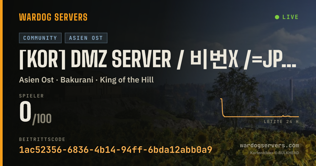 Live-Statusbanner für [KOR] DMZ SERVER / 비번x /=JP HOSET= / 20인 시작 / 규칙→디코