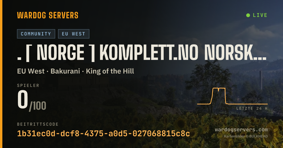 Live-Statusbanner für . [ NORGE ] KOMPLETT.NO NORSK SERVER 2 | SOL 24/7