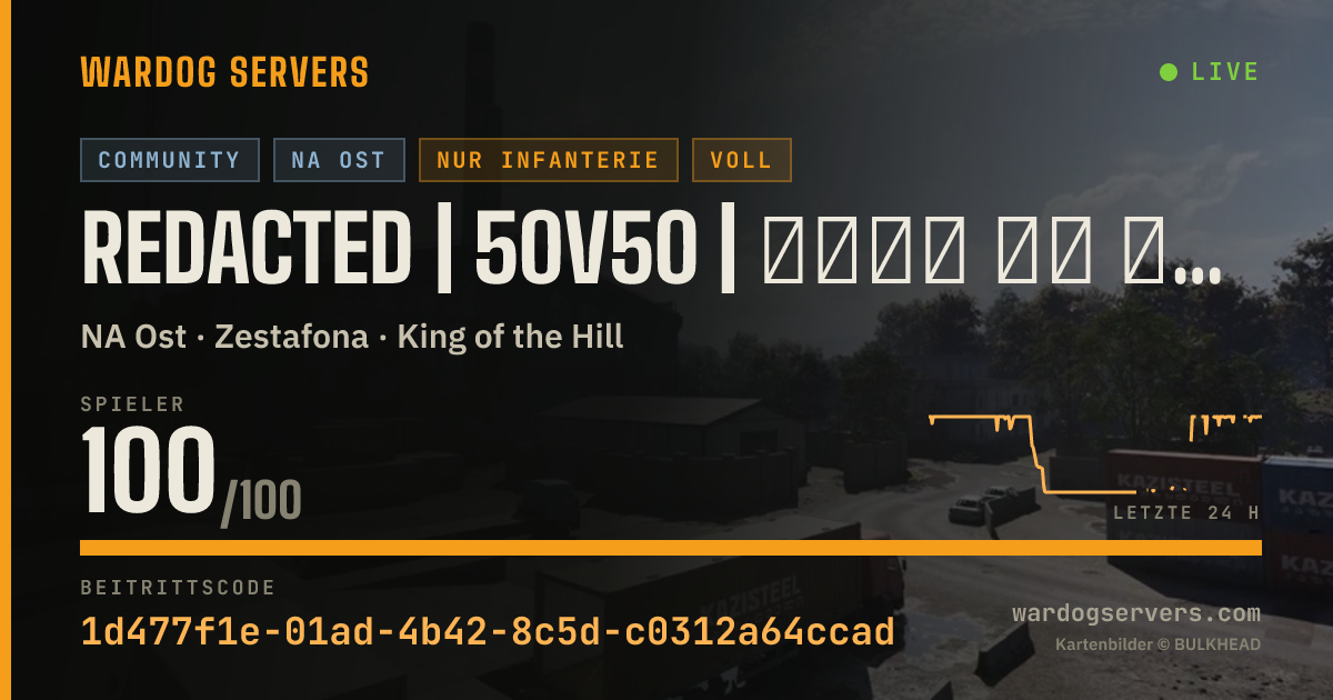 Live-Statusbanner für REDACTED | 50v50 | 🅹🅾🅸🅽 🅾🆁 🆈🅾🆄'🆁🅴 🅶🅰🆈