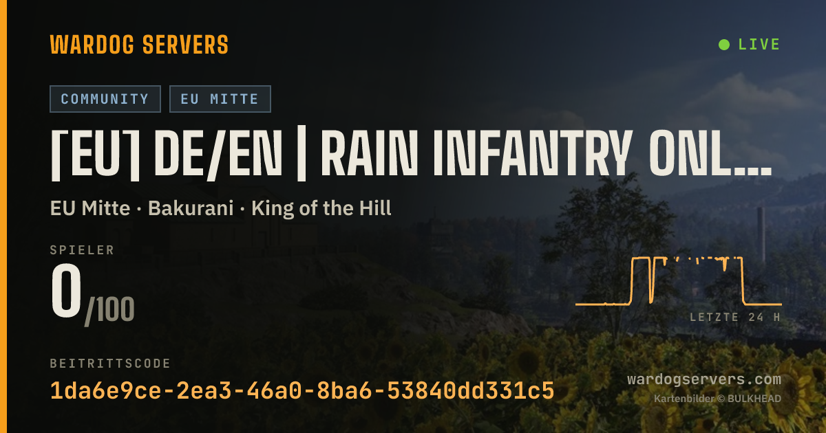 Live-Statusbanner für [EU] DE/EN | Rain Infantry Only | No GL-Heli & Armed Vehicles