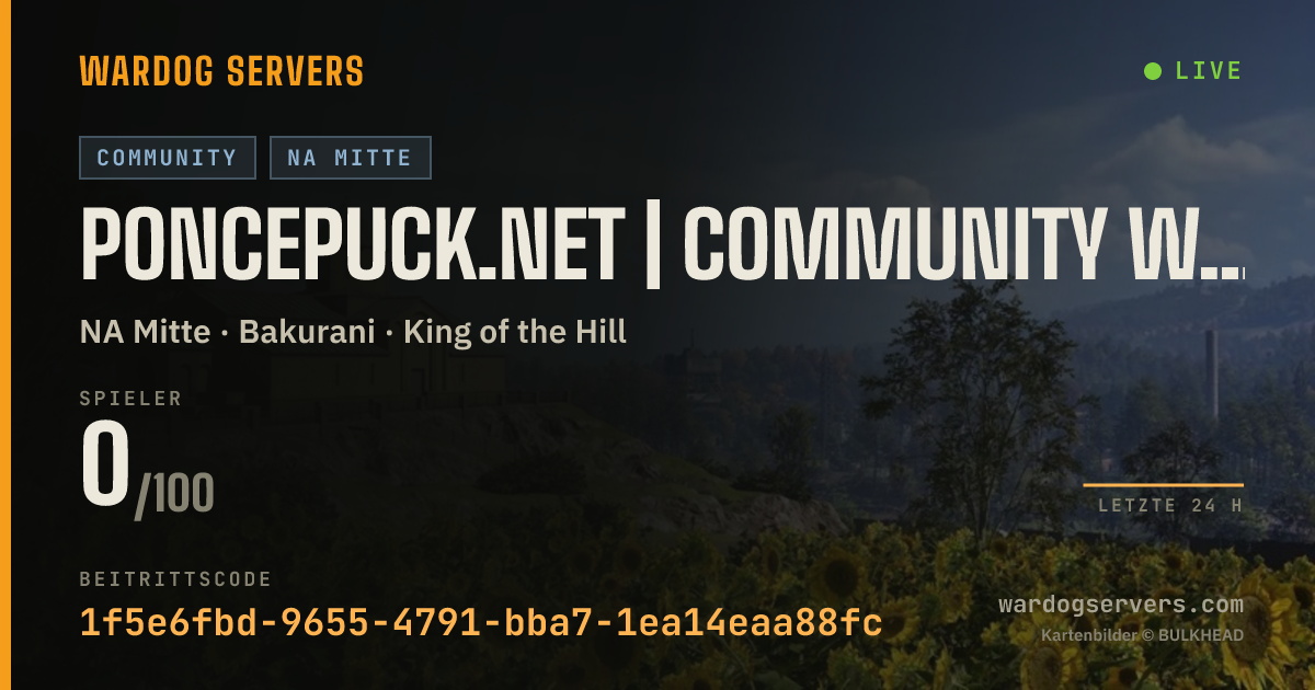 Live-Statusbanner für poncepuck.net | Community WarDogs Server | Dallas