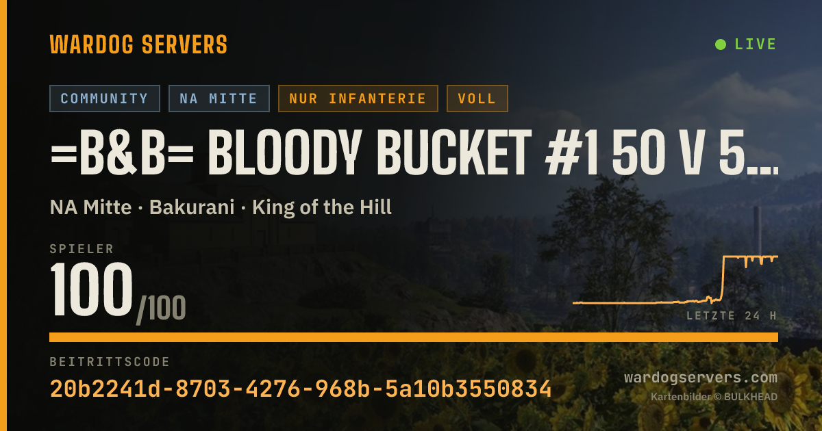 Live-Statusbanner für =B&B= Bloody Bucket #1 50 v 50 No GL Helo - discord.gg/bbucket
