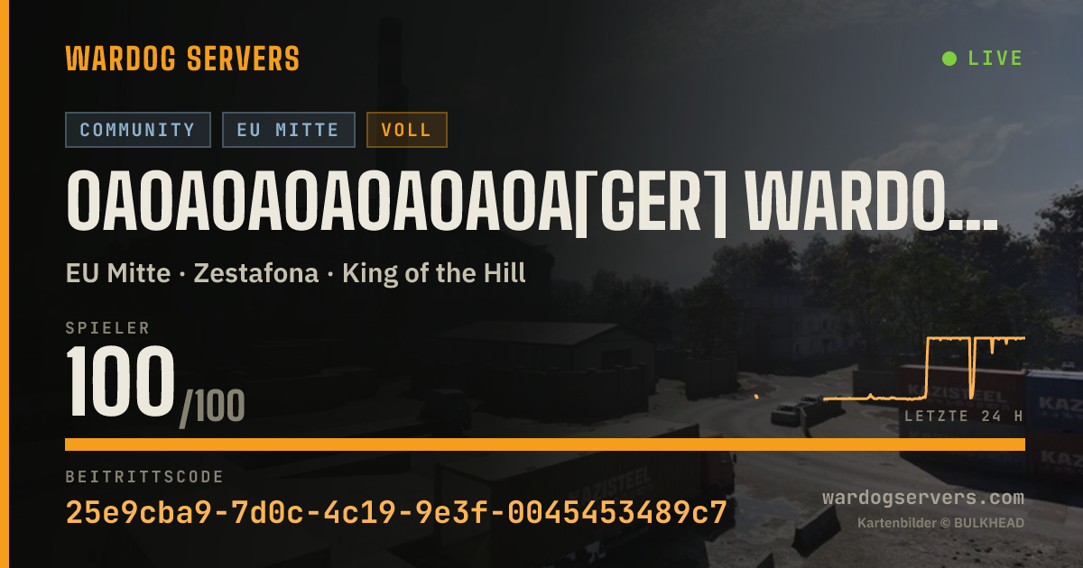 Live-Statusbanner für 0A0A0A0A0A0A0A[GER] Wardogs LongerMatches discord.gg/Xan5xTtUqn