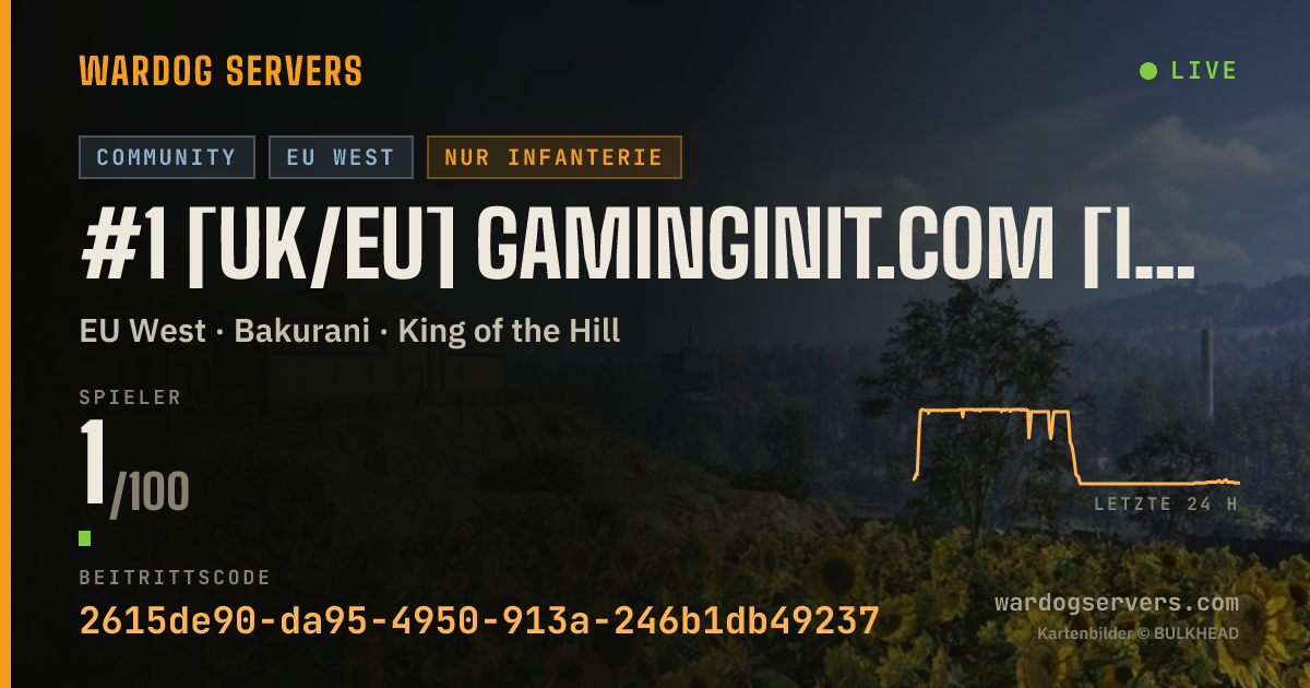 Live-Statusbanner für #1 [UK/EU] GAMINGINIT.COM [INF MODE/NO VEHICLE & GL]