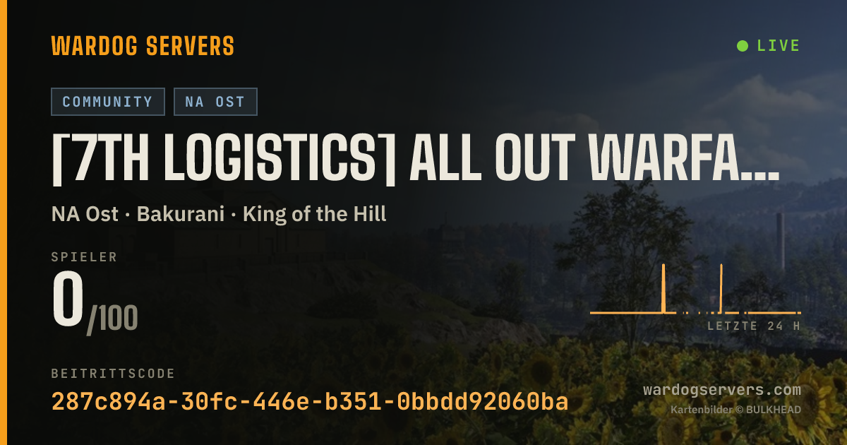 Live-Statusbanner für [7th Logistics] All Out Warfare New Players Welcome