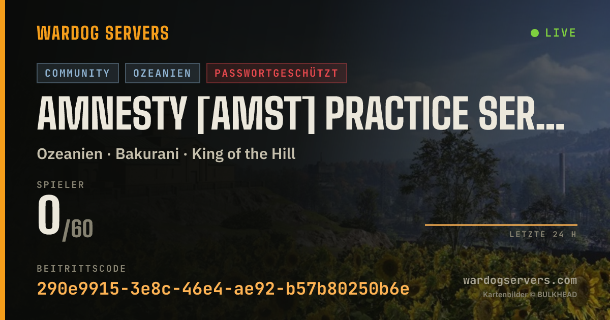Live-Statusbanner für Amnesty [AMST] Practice Server