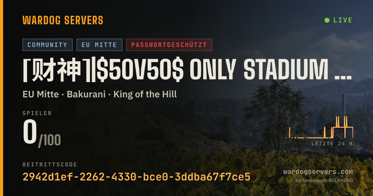 Live-Statusbanner für [财神]|$50v50$ Only stadium shoot|password:112233