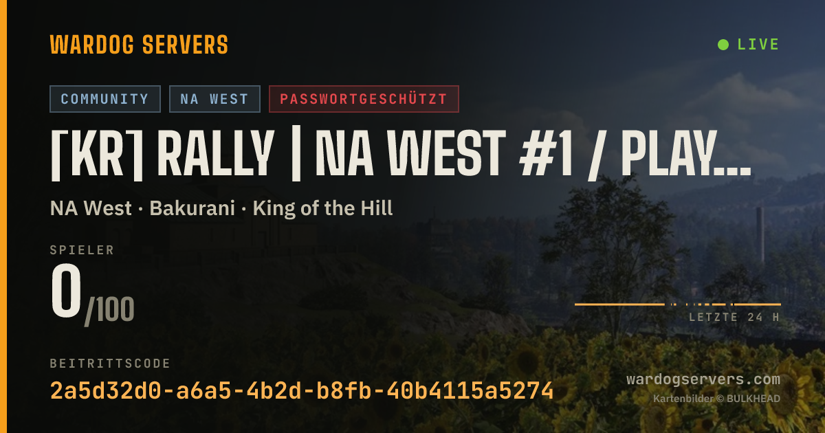 Live-Statusbanner für [KR] RALLY | NA WEST #1 / playrally.kr