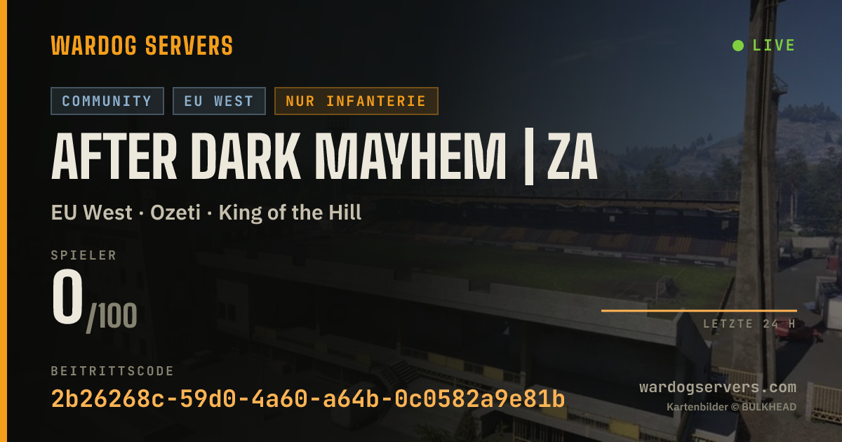 Live-Statusbanner für After Dark Mayhem | ZA