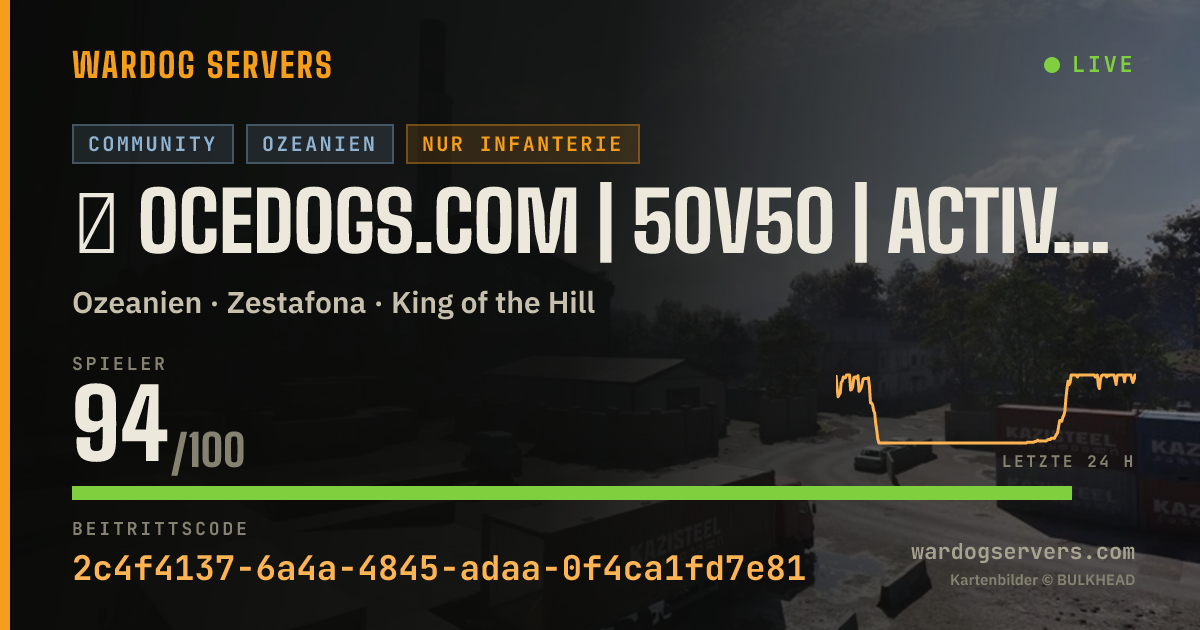 Live-Statusbanner für ★ OCEDOGS.COM | 50v50 | ACTIVE ADMINS | DISCORD.GG/OCEDOGS