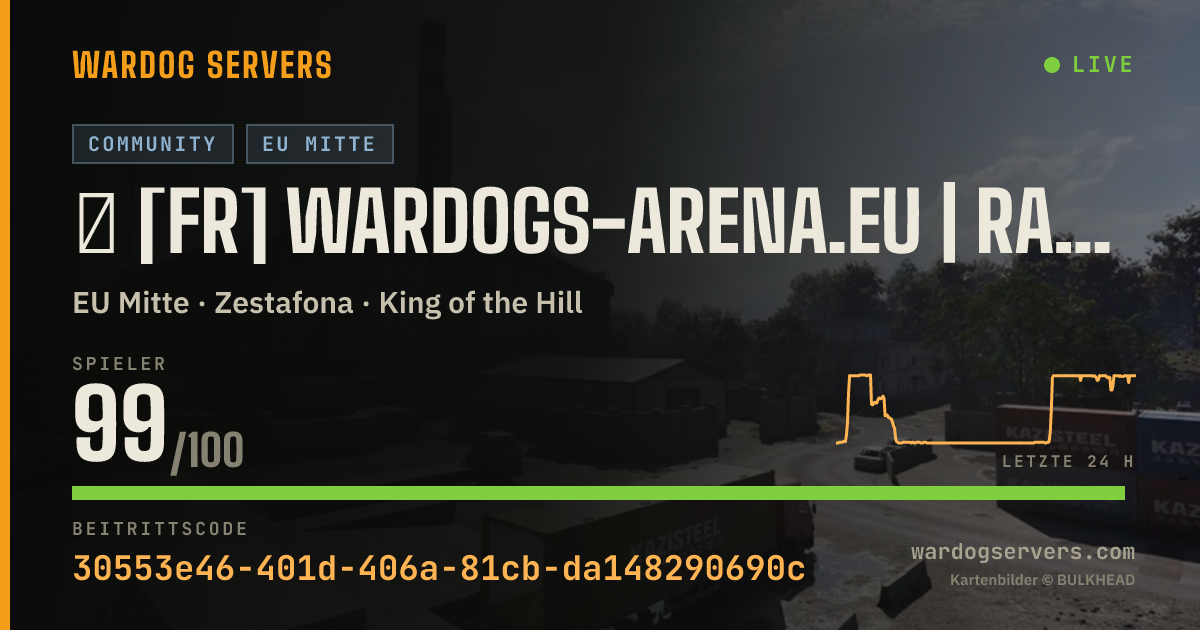 Live-Statusbanner für ★ [FR] WARDOGS-ARENA.EU | RANKED | YOUR RANK. #01