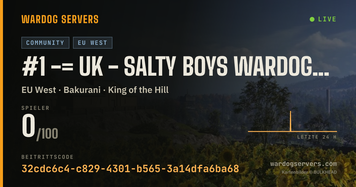 Live-Statusbanner für #1 -= UK - Salty Boys Wardogs Server Free Handjobs Double XP =-