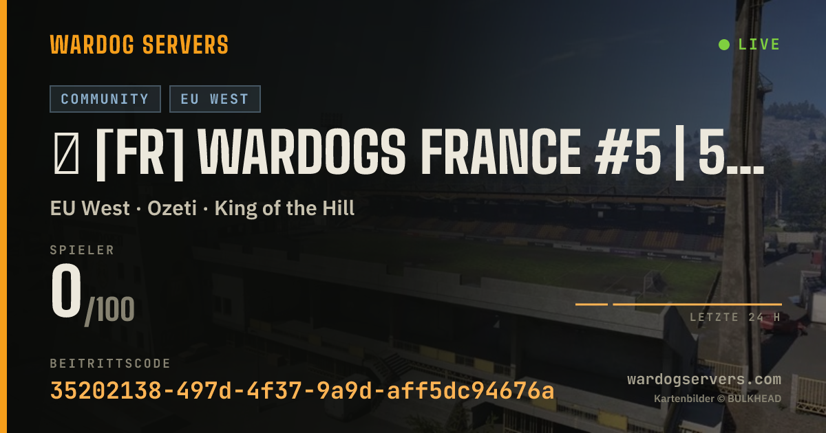 Live-Statusbanner für ⁂ [FR] WARDOGS FRANCE #5 | 50v50 | STATISTIQUE [WDFR]
