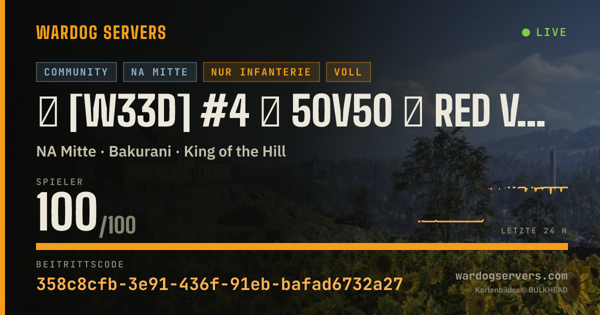 Live-Statusbanner für ★ [W33D] #4 ★ 50v50 ★ RED vs GREEN ★ Wardogs.host