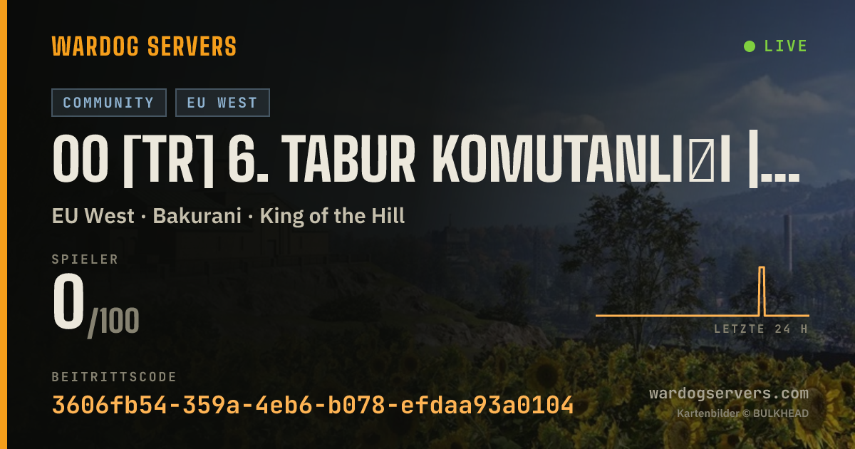 Live-Statusbanner für 00 [TR] 6. Tabur Komutanlığı | Wardogs discord.gg/trwardogs
