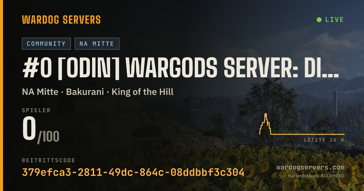 Live-Statusbanner für #0 [ODIN] Wargods Server: discord.gg/odin-wardogs [NA] Central