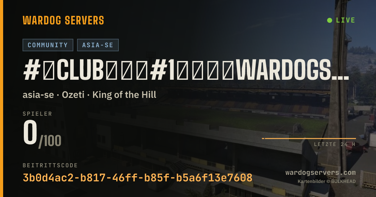 Live-Statusbanner für #【Club社区】#1【香港】WardogsClub.CN|标准|Oopz:008116|QQ群1102650986