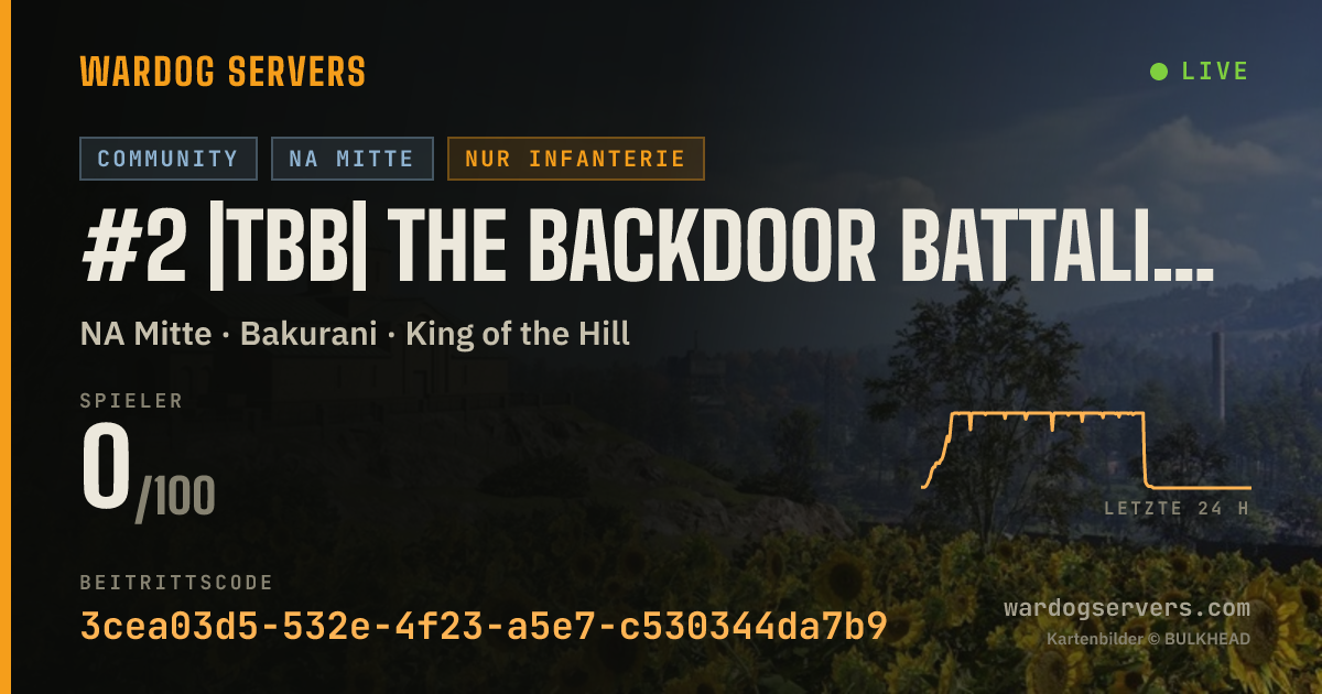 Live-Statusbanner für #2 |TBB| The Backdoor Battalion - Infantry Only - Active Admins