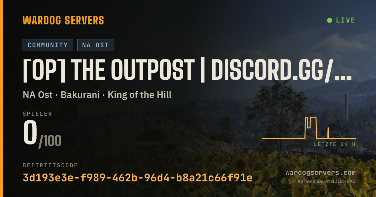 Live-Statusbanner für [OP] The Outpost | Discord.gg/theoutpost | Seeders free VIP