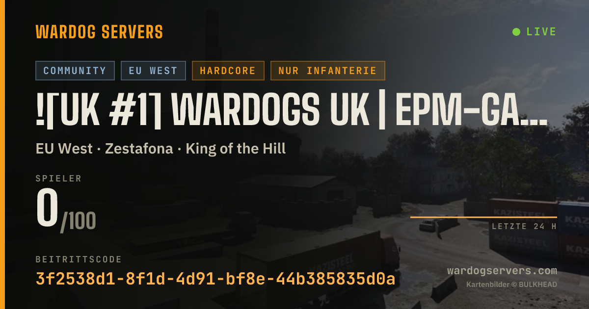 Live-Statusbanner für ![UK #1] Wardogs UK | EPM-Gaming.co.uk