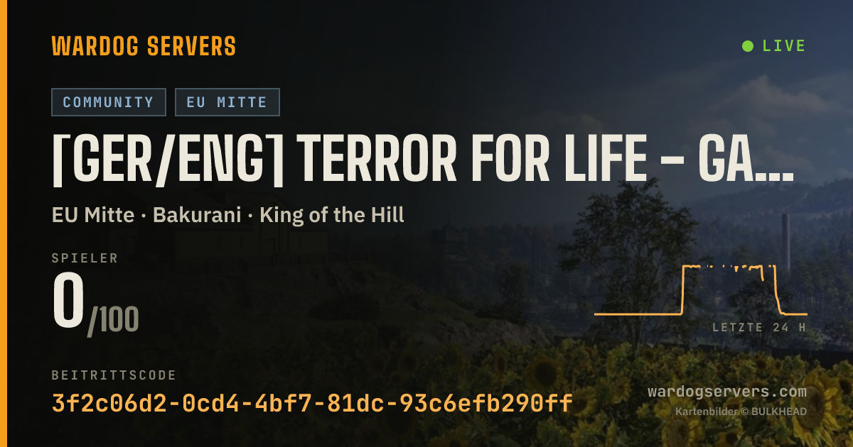 Live-Statusbanner für [GER/ENG] Terror for Life - Gaming | Aktive Admins | WDT-8QK7A3