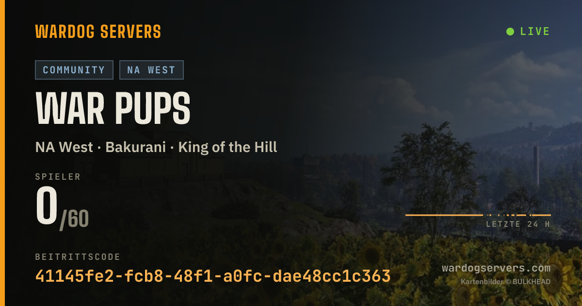 Live-Statusbanner für War Pups