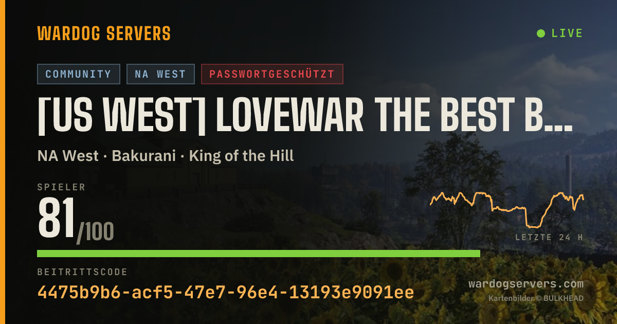 Live-Statusbanner für [US WEST] LoveWar The Best Battle Place [Whitelist] [Anti Cheat]
