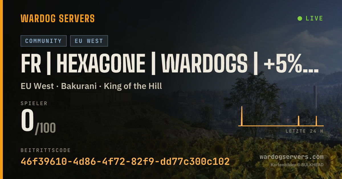 Live-Statusbanner für FR | HEXAGONE | WARDOGS | +5% CASH