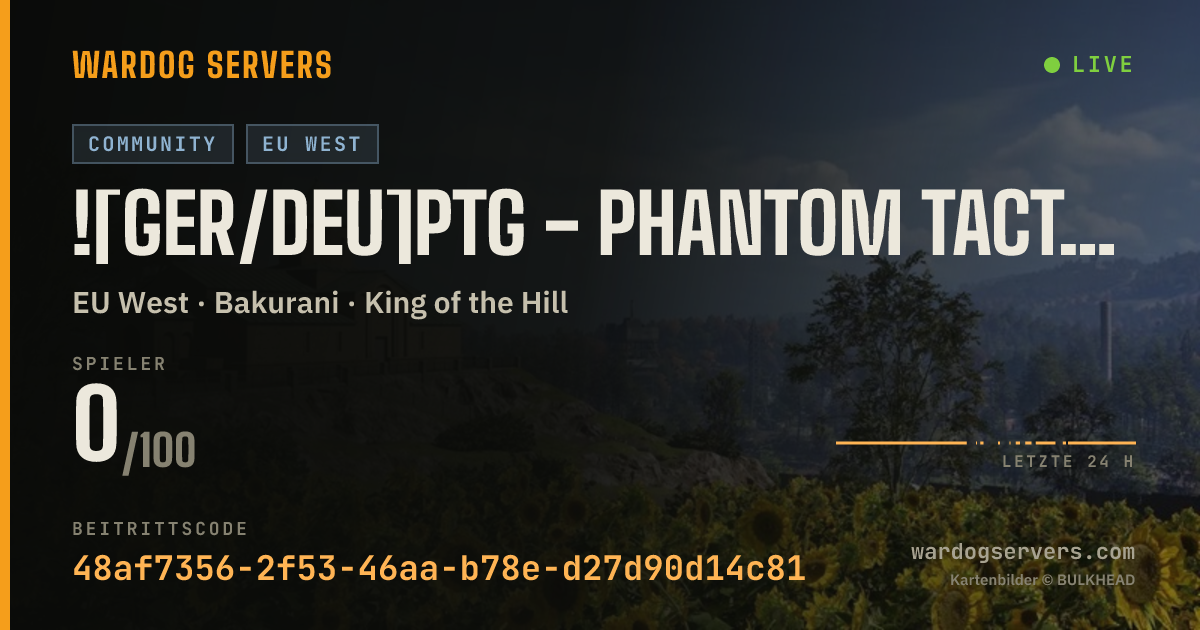 Live-Statusbanner für ![GER/DEU]PTG - Phantom Tactical Germany | discord.gg/NMYs24Hzkz