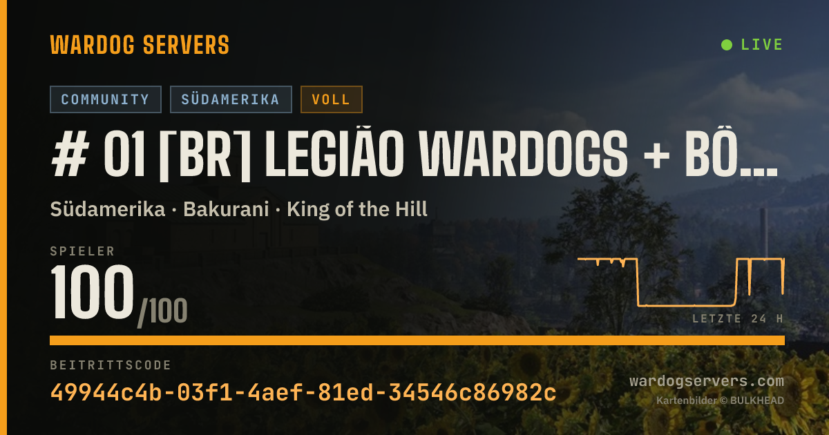 Live-Statusbanner für -! #01 [BRASIL] LEGIÃO WARDOGS - ++ BÔNUS DE DINHEIRO
