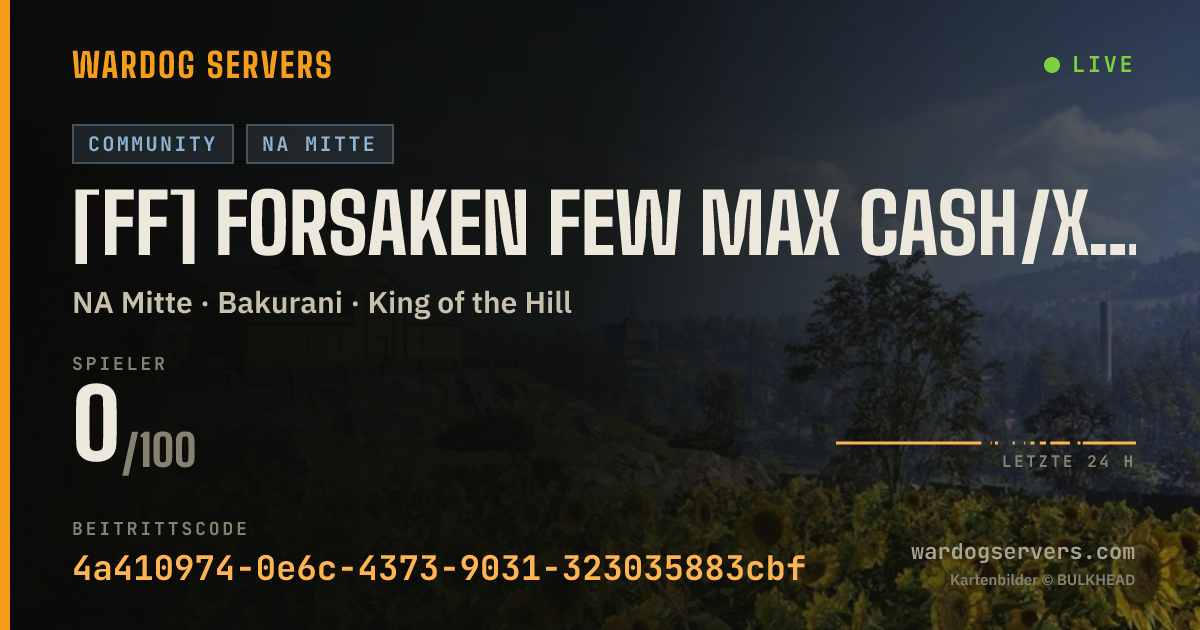 Live-Statusbanner für [FF] Forsaken Few Max CASH/XP discord.gg/TcGYbuMdH7