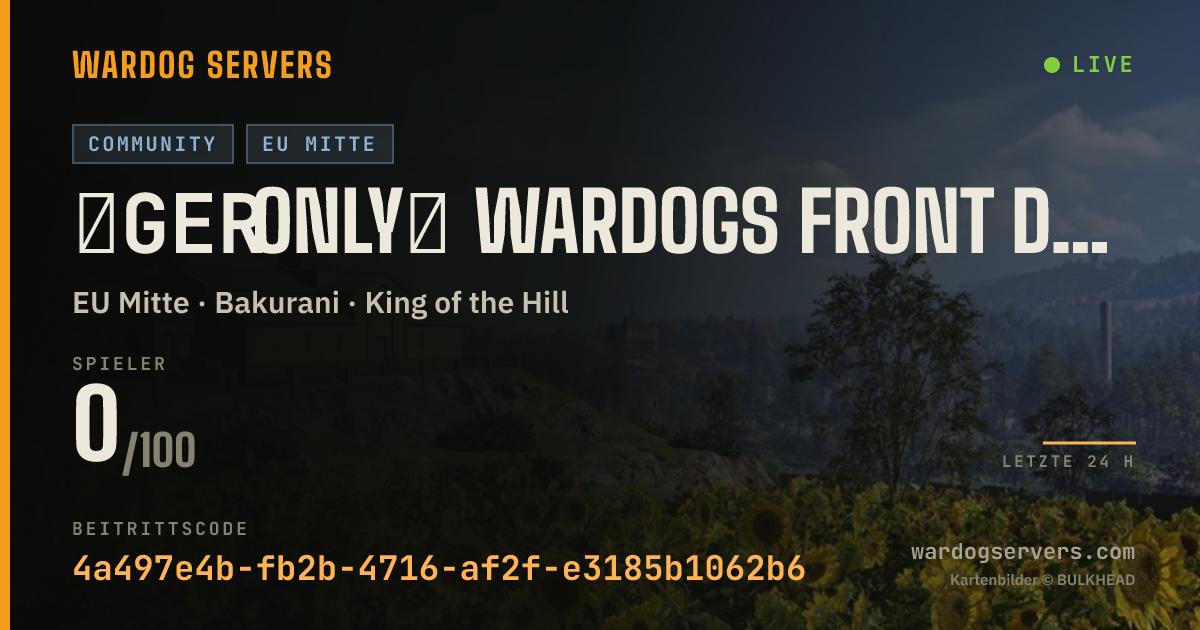 Live-Statusbanner für ⦕GER ONLY⦖ WarDogs Front des Eisernen Kreuzes