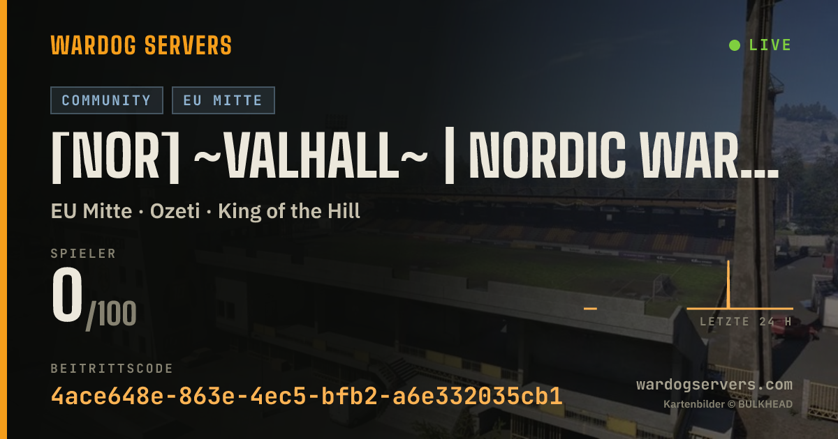 Live-Statusbanner für [NOR] ~Valhall~ | Nordic WarDogs Komplett Kaos