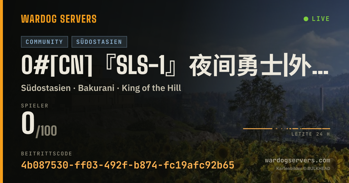 Live-Statusbanner für 0#[CN]『SLS-1』夜间勇士|外挂巡查|收益增强|Q群909781821|KOOK:000015